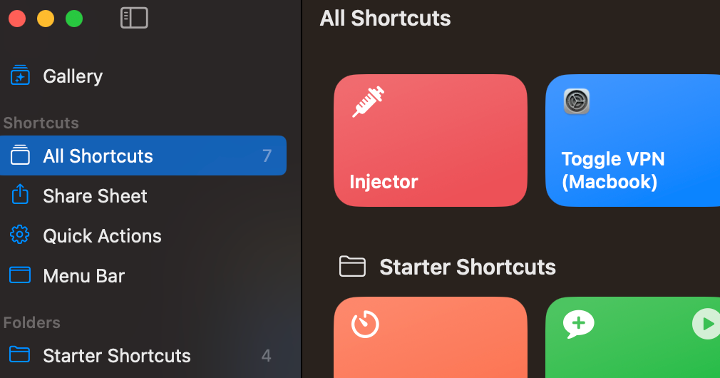 MacOS Shortcuts: исправляем зависание иконки shurtcuts в статус баре